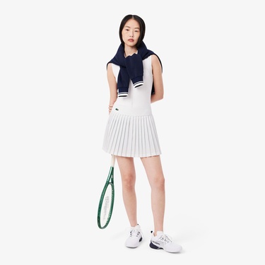  Kadın Pileli Beyaz Etek