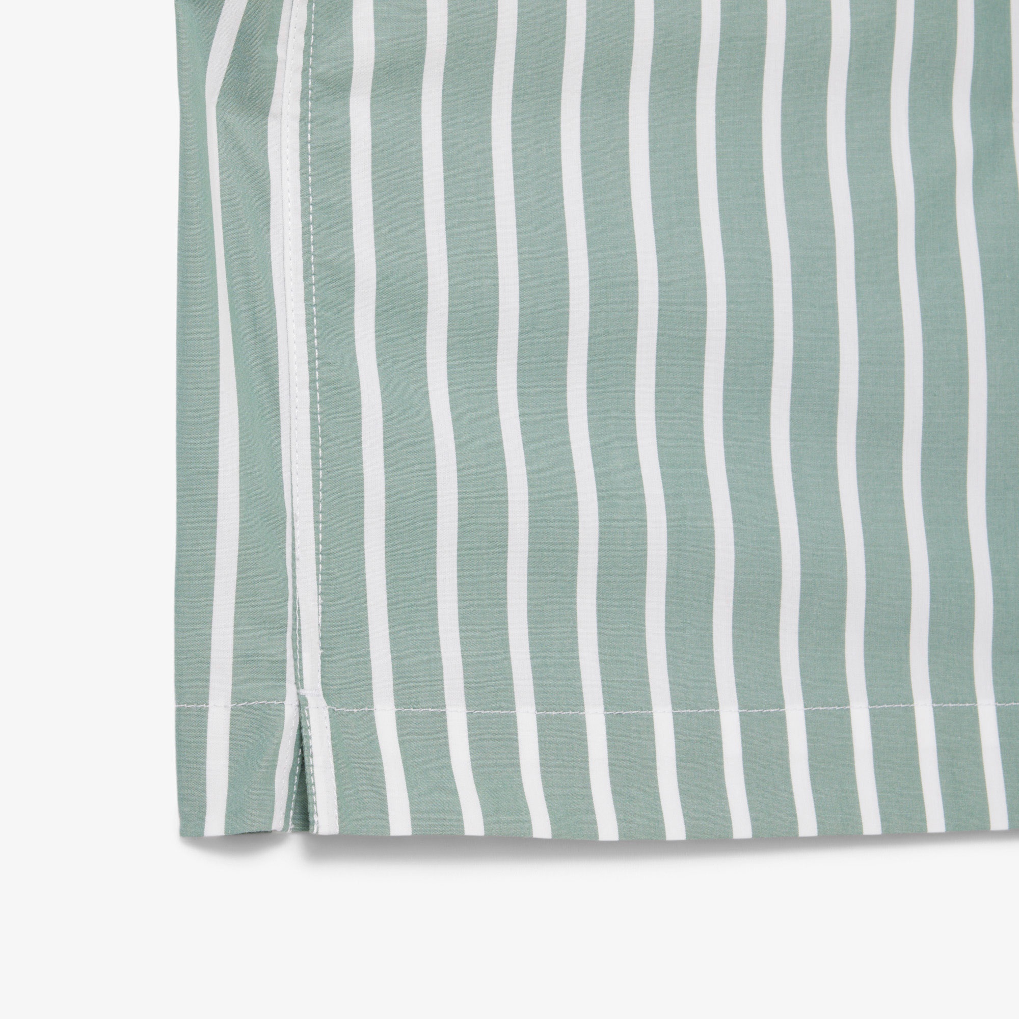 Lacoste Erkek Relaxed Fit Kısa Kollu Çizgili Yeşil Gömlek