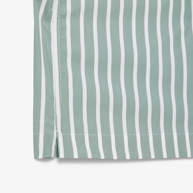  Lacoste Erkek Relaxed Fit Kısa Kollu Çizgili Yeşil Gömlek