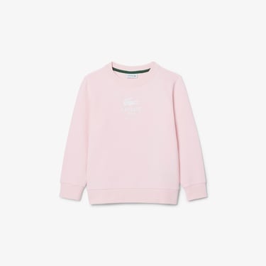  Lacoste Çocuk Bisiklet Yaka Açık Pembe Sweatshirt
