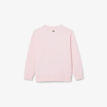  Lacoste Çocuk Bisiklet Yaka Açık Pembe Sweatshirt