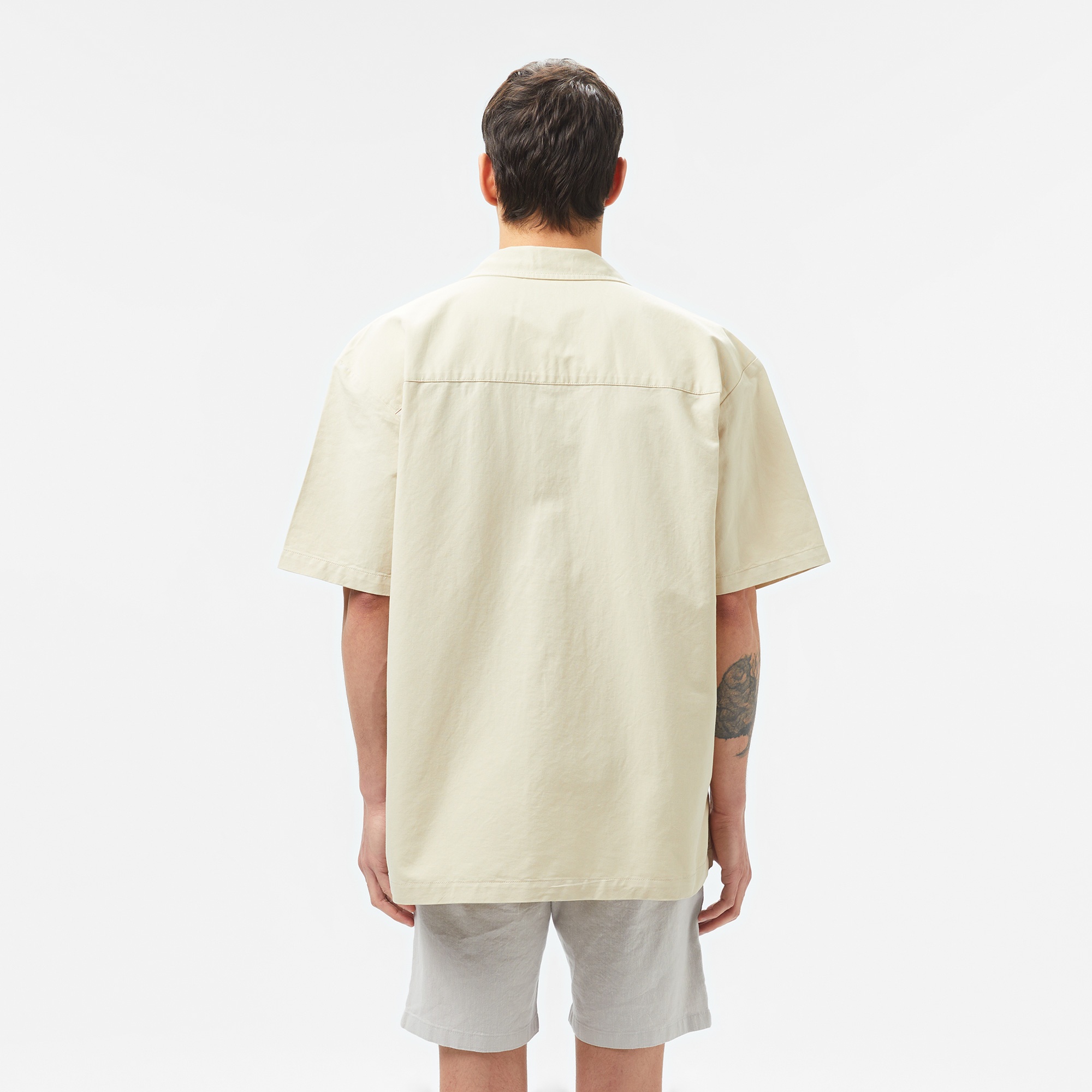 Lacoste Erkek Relaxed Fit Kısa Kollu Bej Gömlek