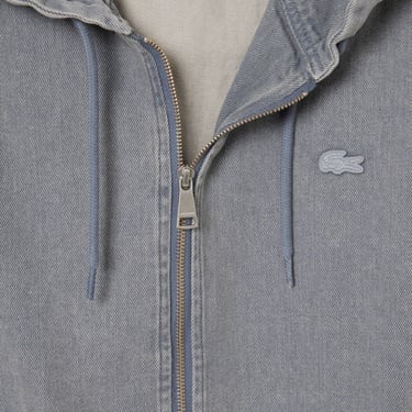  Lacoste Erkek Kapüşonlu Denim Gri Ceket