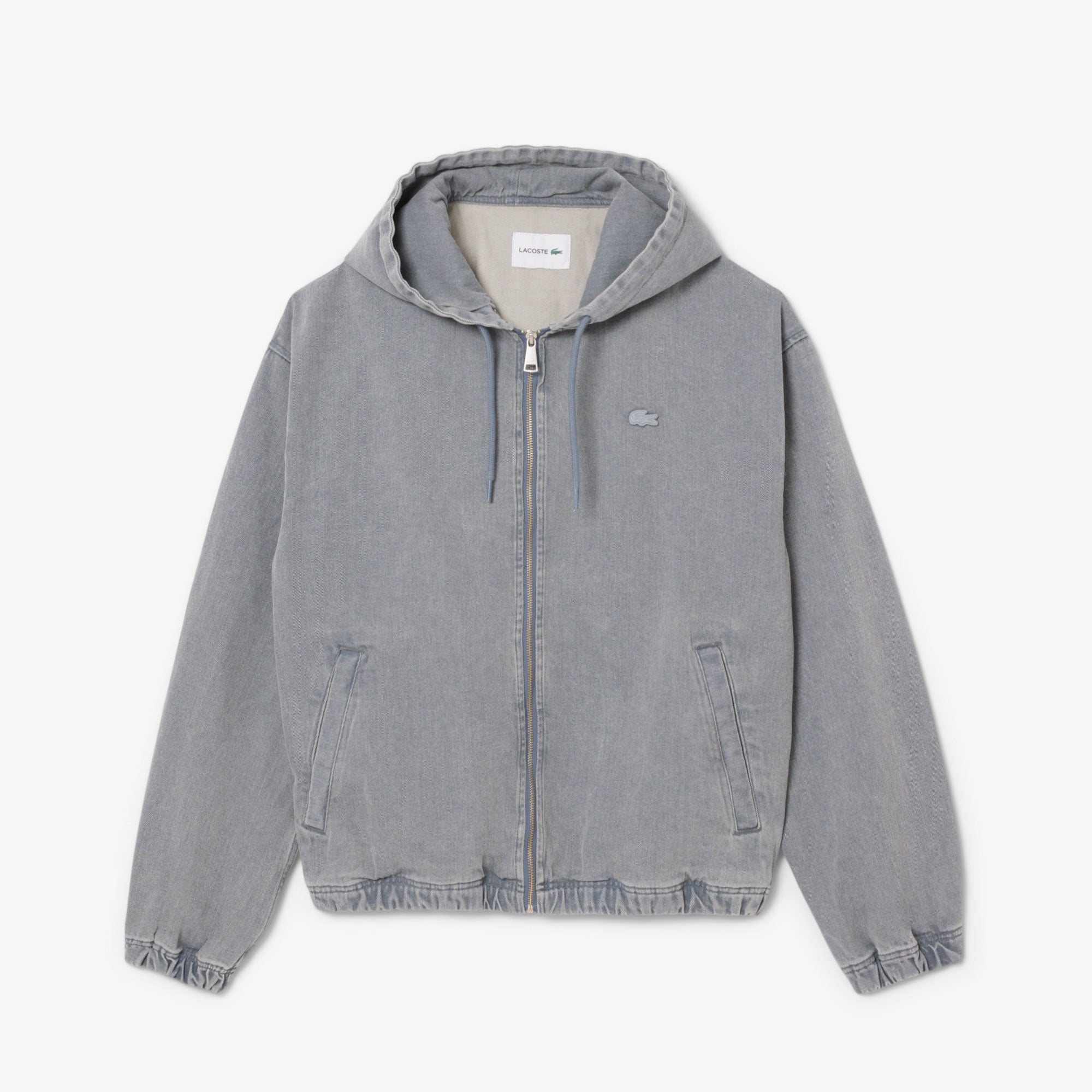 Erkek Kapüşonlu Denim Gri Ceket