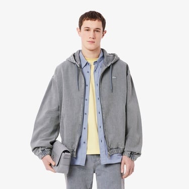  Lacoste Erkek Kapüşonlu Denim Gri Ceket