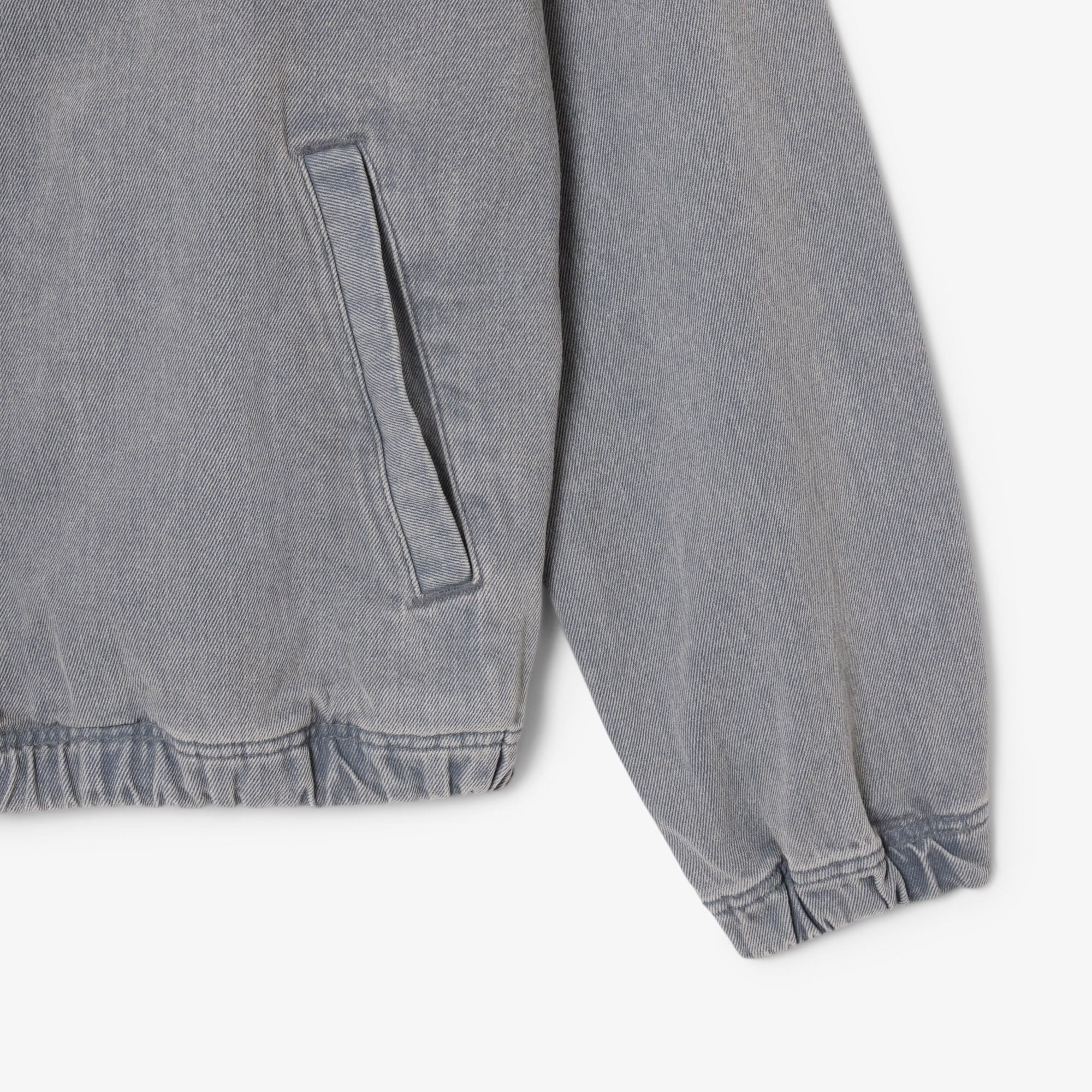 Erkek Kapüşonlu Denim Gri Ceket