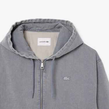  Lacoste Erkek Kapüşonlu Denim Gri Ceket