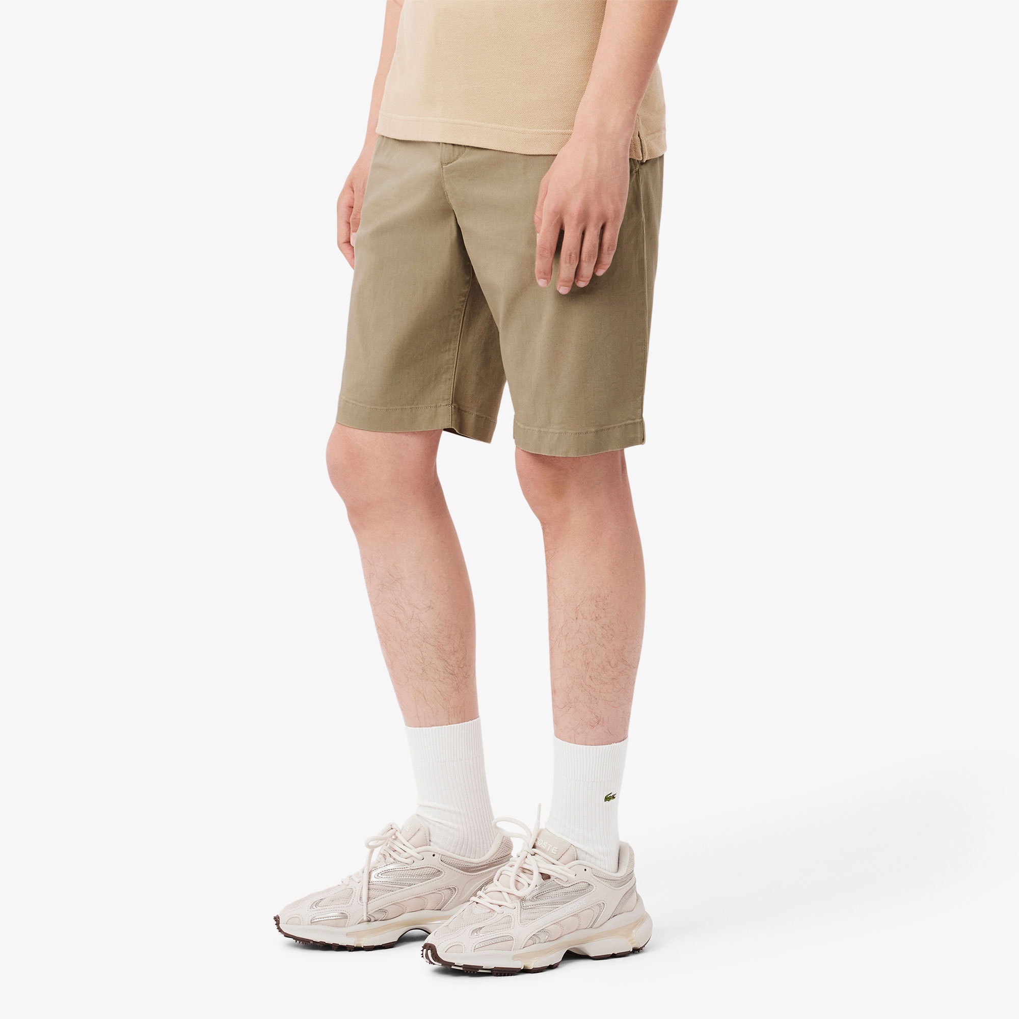 Erkek Slim Fit Bej Bermuda Şort