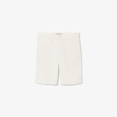  Erkek Slim Fit Beyaz Bermuda Şort