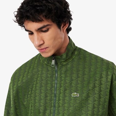  Lacoste Erkek Dik Yaka Monogram Yeşil Ceket