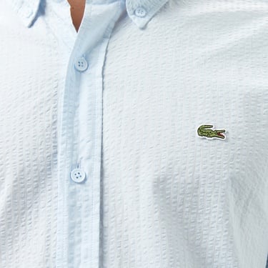  Erkek Slim Fit Düğmeli Yaka Açık Mavi Gömlek