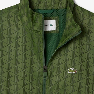  Lacoste Erkek Dik Yaka Monogram Yeşil Ceket