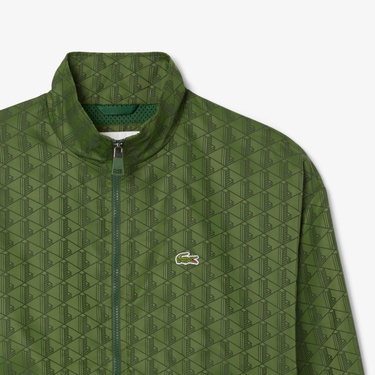  Lacoste Erkek Dik Yaka Monogram Yeşil Ceket