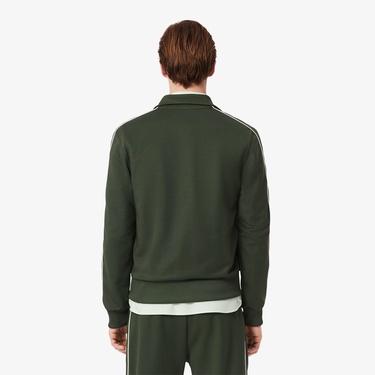  Lacoste Erkek Regular Fit Fermuarlı Koyu Yeşil Sweatshirt