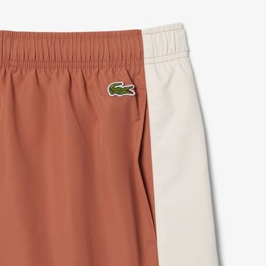  Lacoste Erkek Renk Bloklu Turuncu Deniz Şortu