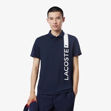  Lacoste Sport Erkek Regular Fit Baskılı Lacivert Polo