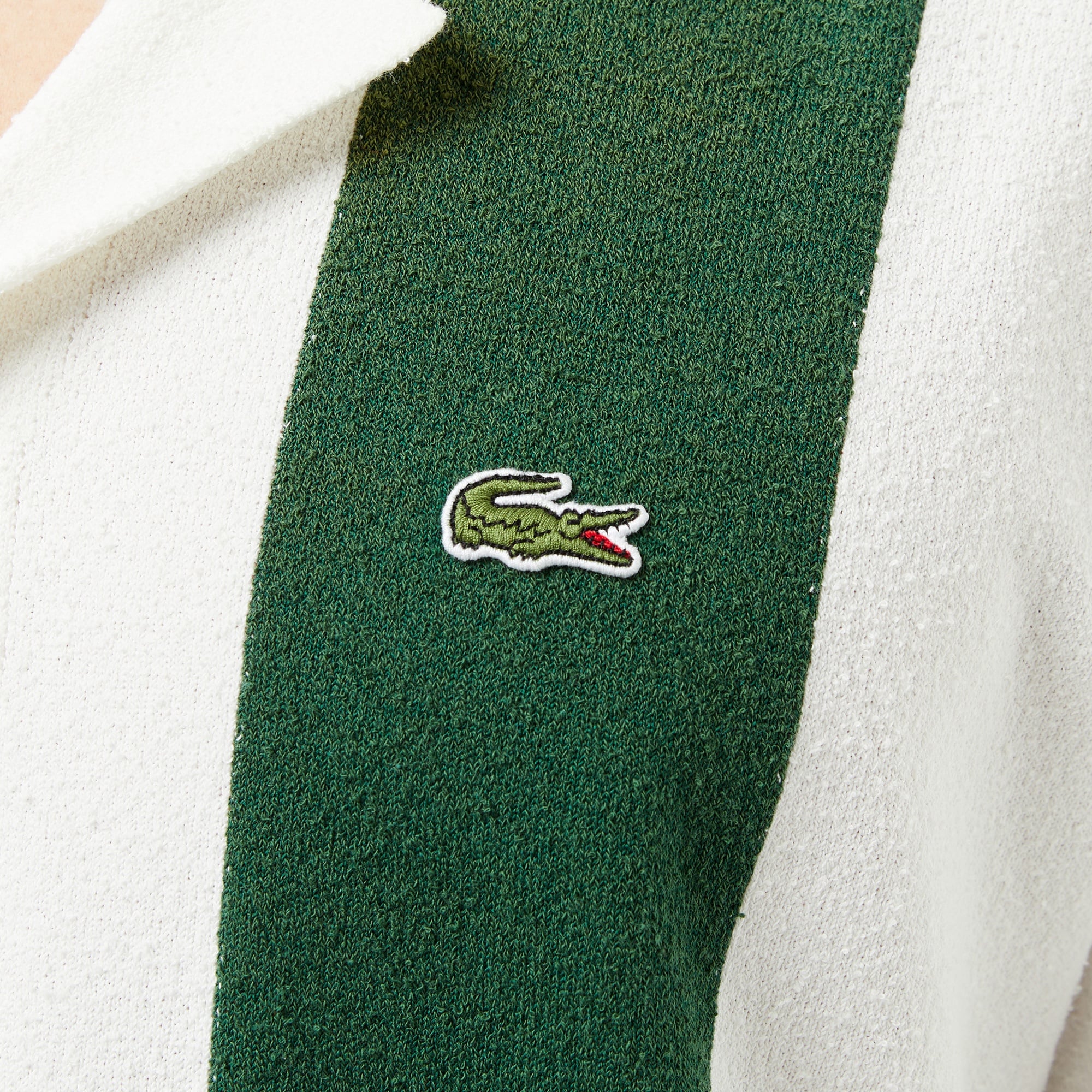 Lacoste Erkek Kısa Kollu Polo Yaka Renk Bloklu Beyaz Triko