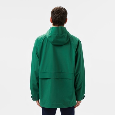  Erkek Regular Fit Kapüşonlu Yeşil Yağmurluk