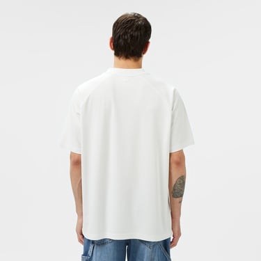 Erkek Oversize Fit Bisiklet Yaka Beyaz T-Shirt