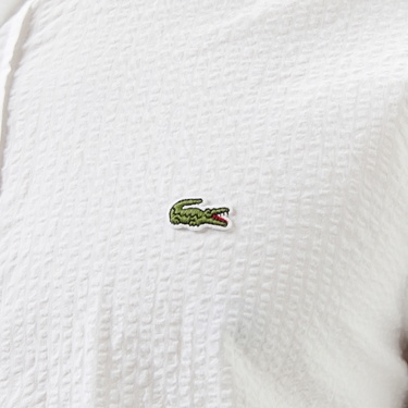  Lacoste Erkek Slim Fit Düğmeli Yaka Beyaz Gömlek