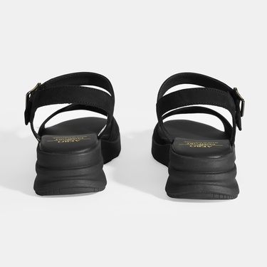  Selinna Siyah Kadın DesaComfort Deri Sandalet