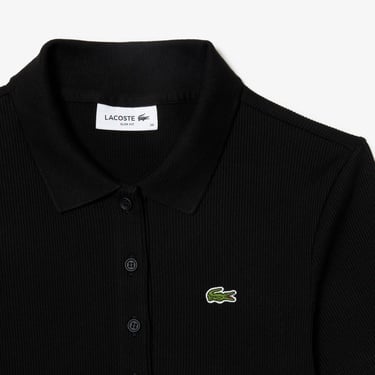  Lacoste L.12.D Kadın Slim Fit Siyah Polo