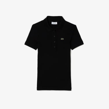  Lacoste L.12.D Kadın Slim Fit Siyah Polo