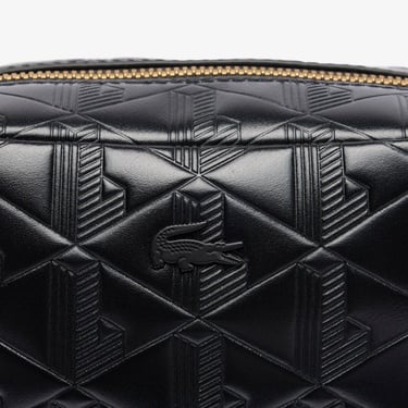  Lacoste Maheki Kadın Monogram Deri  Siyah Postacı Çantası