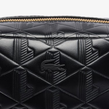  Lacoste Maheki Kadın Monogram Deri  Siyah Postacı Çantası