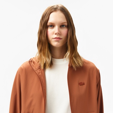  Kadın Kapüşonlu Turuncu Ceket