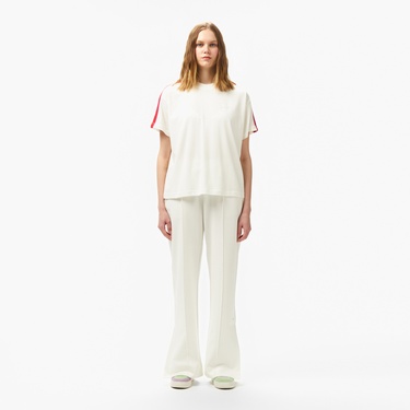  Lacoste Kadın Bisiklet Yaka Beyaz T-Shirt