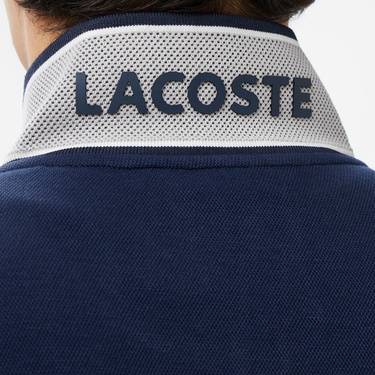  Lacoste Erkek Regular Fit Renk Bloklu Fermuarlı Lacivert Sweatshirt