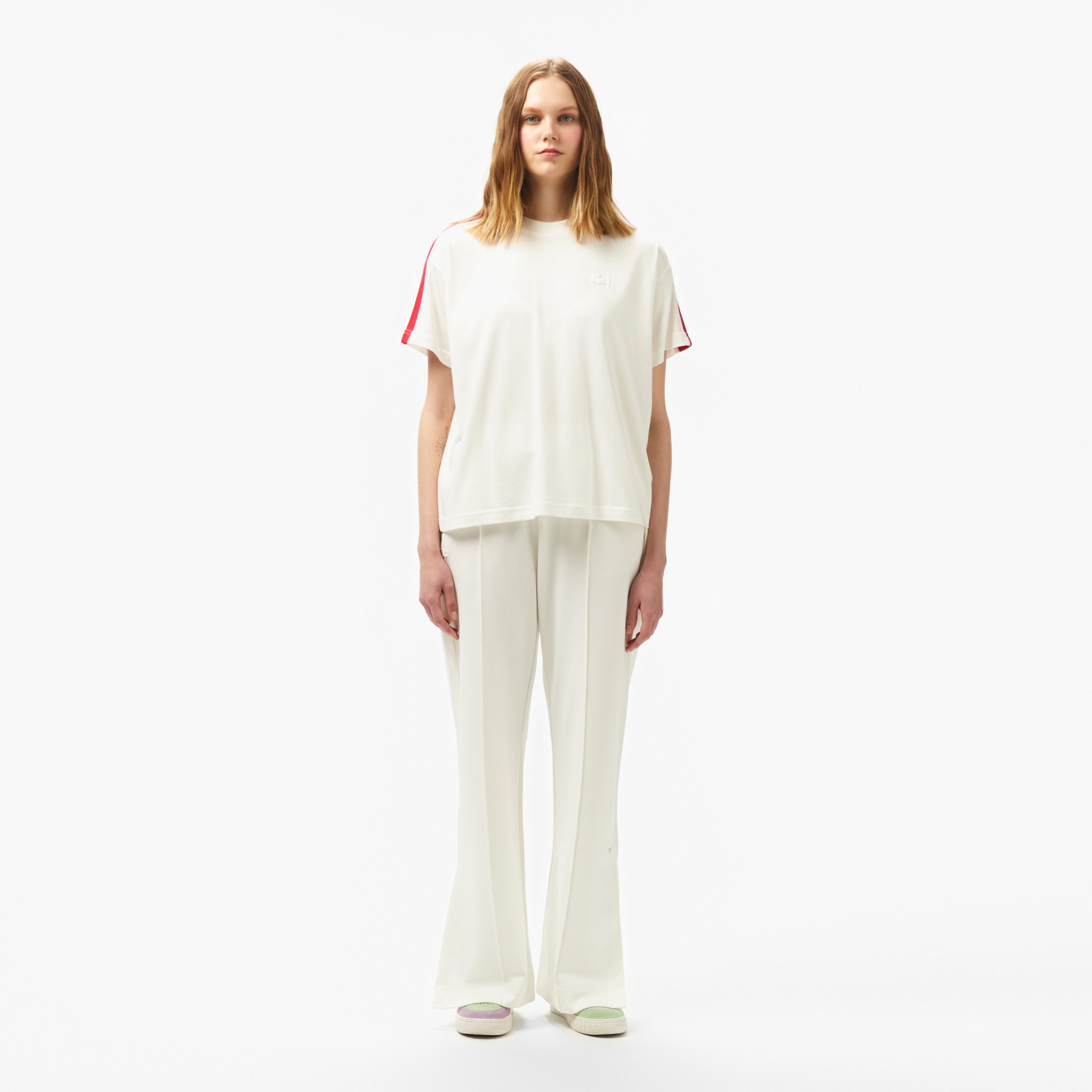 Lacoste Kadın Relaxed Fit Beyaz Pantolon