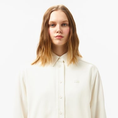  Lacoste Kadın Regular Fit Beyaz Gömlek