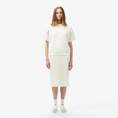  Kadın Bisiklet Yaka Beyaz T-Shirt