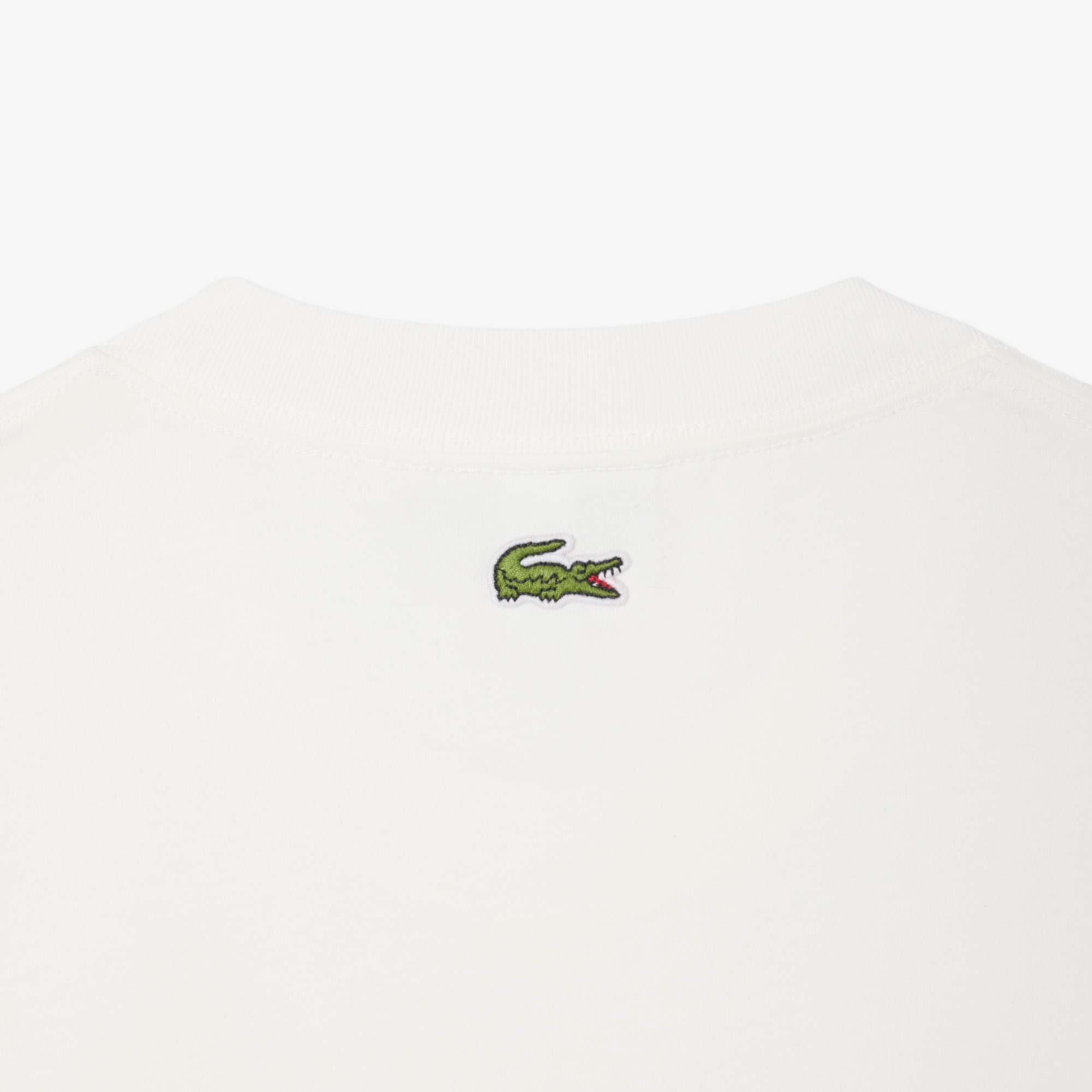 Lacoste Erkek Classic Fit Bisiklet Yaka Baskılı Bej T-Shirt