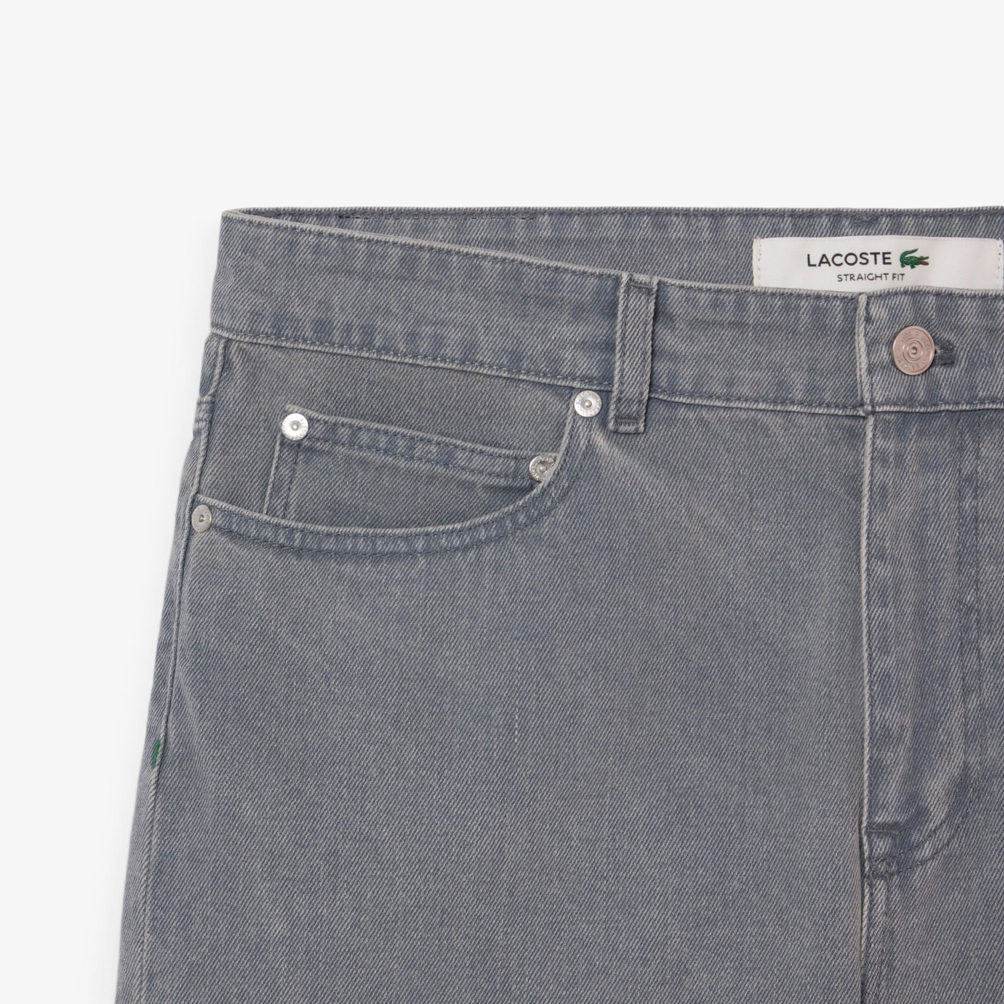 Erkek Straight Fit Denim Gri Bermuda Şort