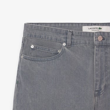  Erkek Straight Fit Denim Gri Bermuda Şort