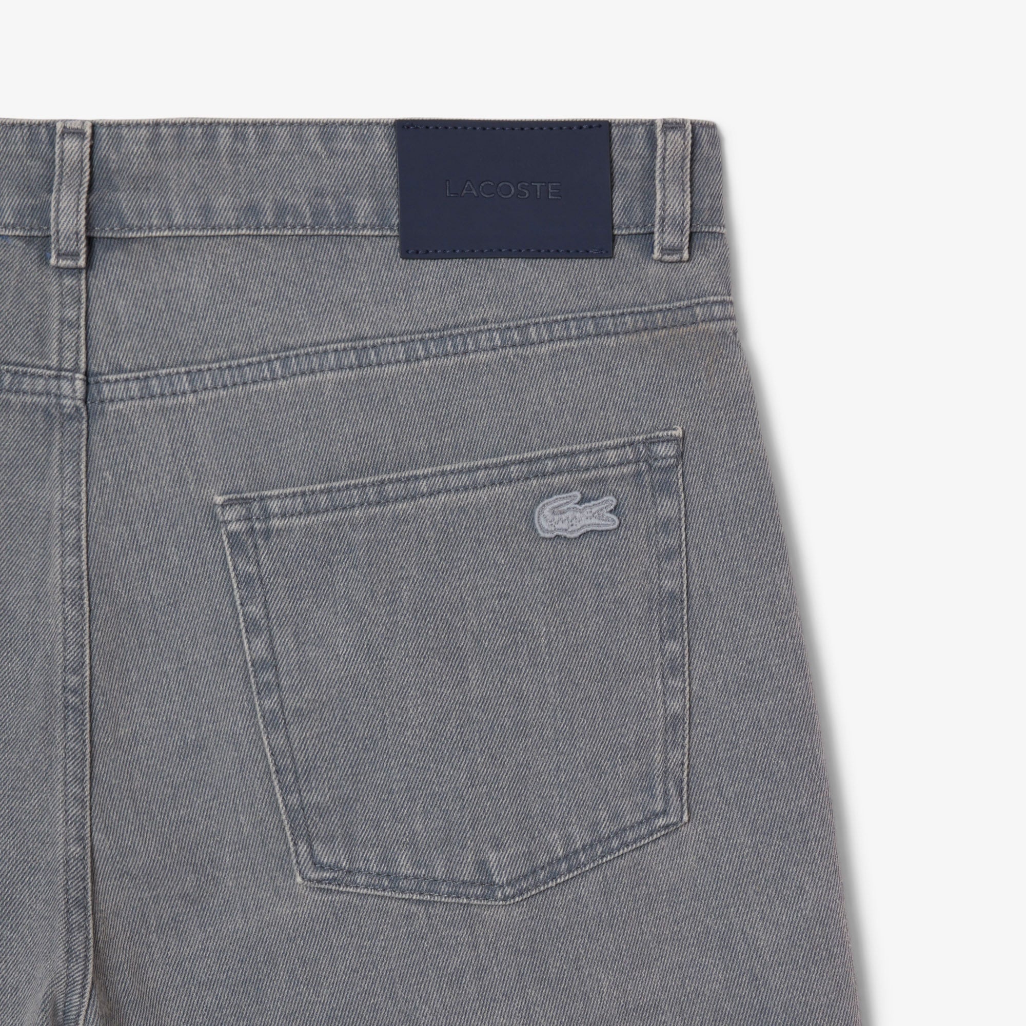 Erkek Straight Fit Denim Gri Bermuda Şort