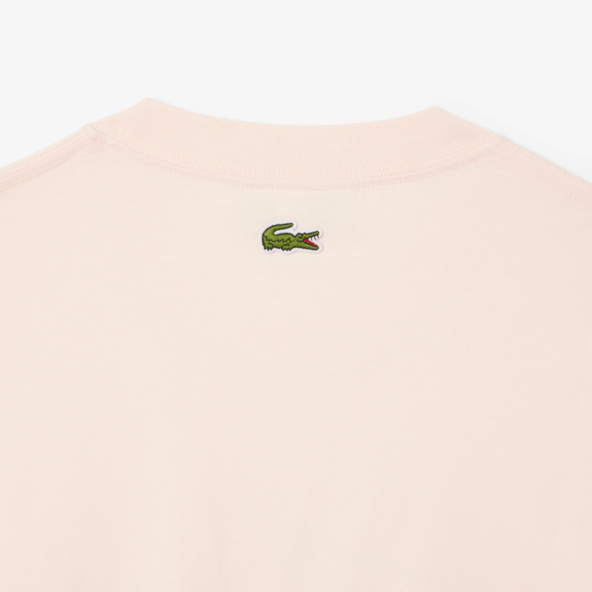 Lacoste Erkek Classic Fit Bisiklet Yaka Baskılı Bej T-Shirt