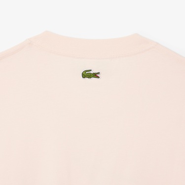  Lacoste Erkek Classic Fit Bisiklet Yaka Baskılı Bej T-Shirt