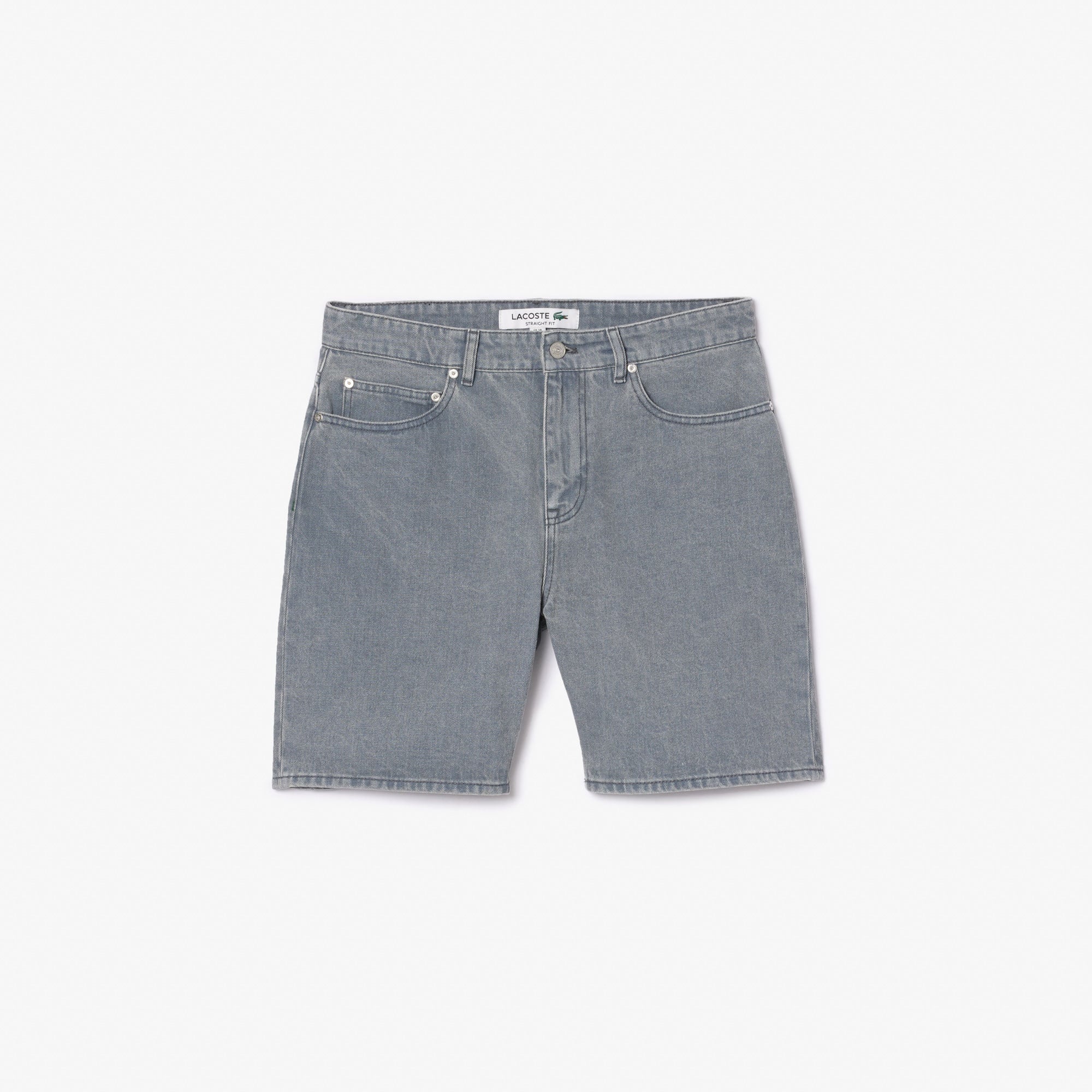 Erkek Straight Fit Denim Gri Bermuda Şort