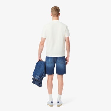  Lacoste Erkek Straight Fit Denim Koyu Mavi Bermuda Şort