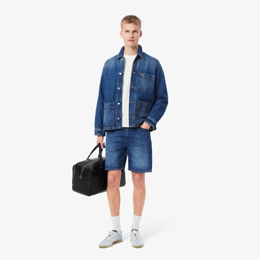  Lacoste Erkek Straight Fit Denim Koyu Mavi Bermuda Şort