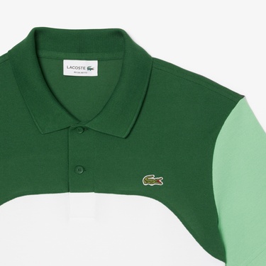  Lacoste Erkek Regular Fit Renk Bloklu Beyaz Polo