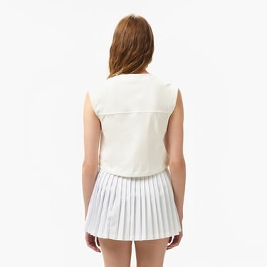  Lacoste Kadın Regular Fit Kolsuz Fermuarlı Beyaz Gömlek