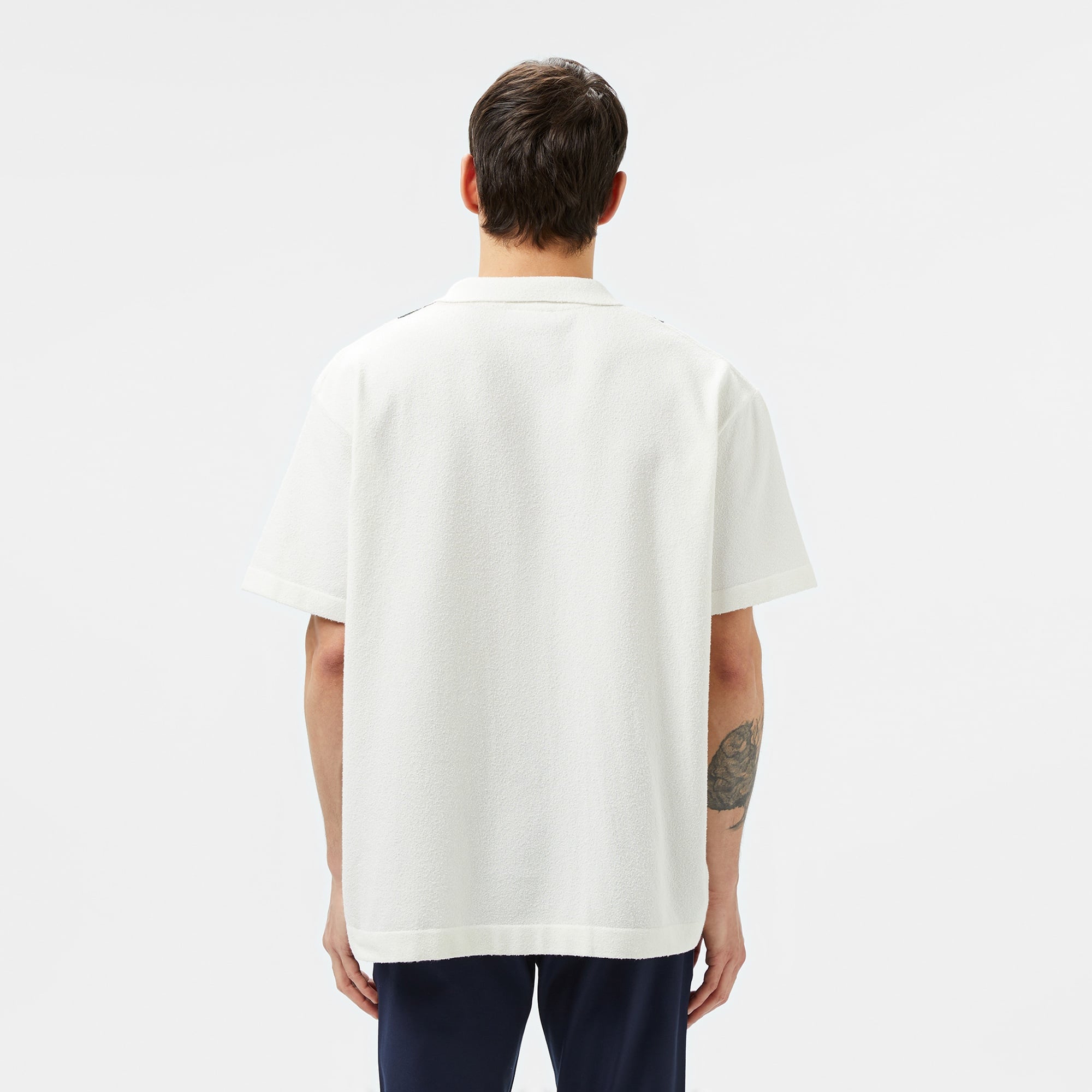 Lacoste Erkek Kısa Kollu Polo Yaka Renk Bloklu Beyaz Triko