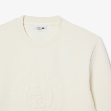  Lacoste Erkek Classic Fit Bisiklet Yaka Beyaz Sweatshirt