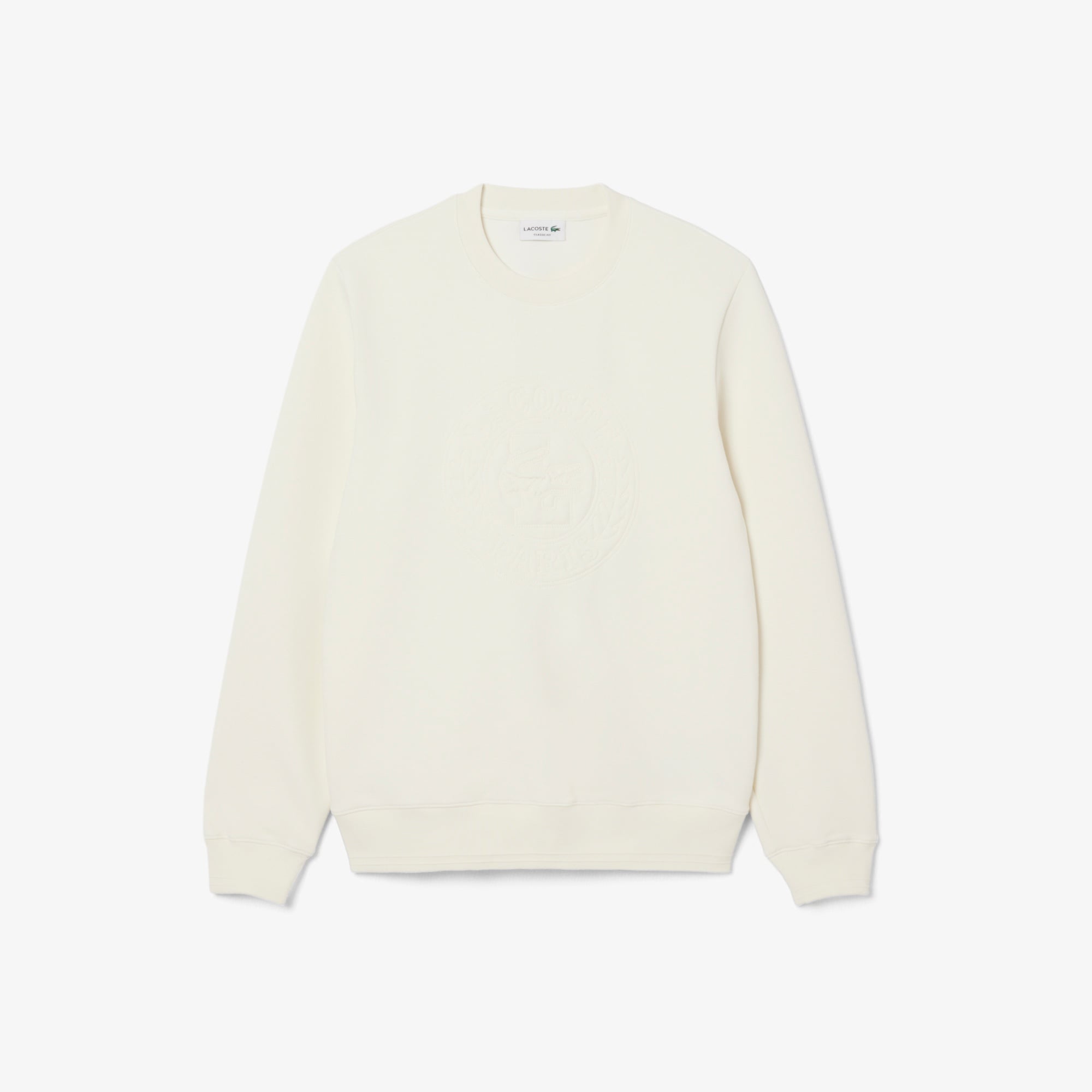 Lacoste Erkek Classic Fit Bisiklet Yaka Beyaz Sweatshirt