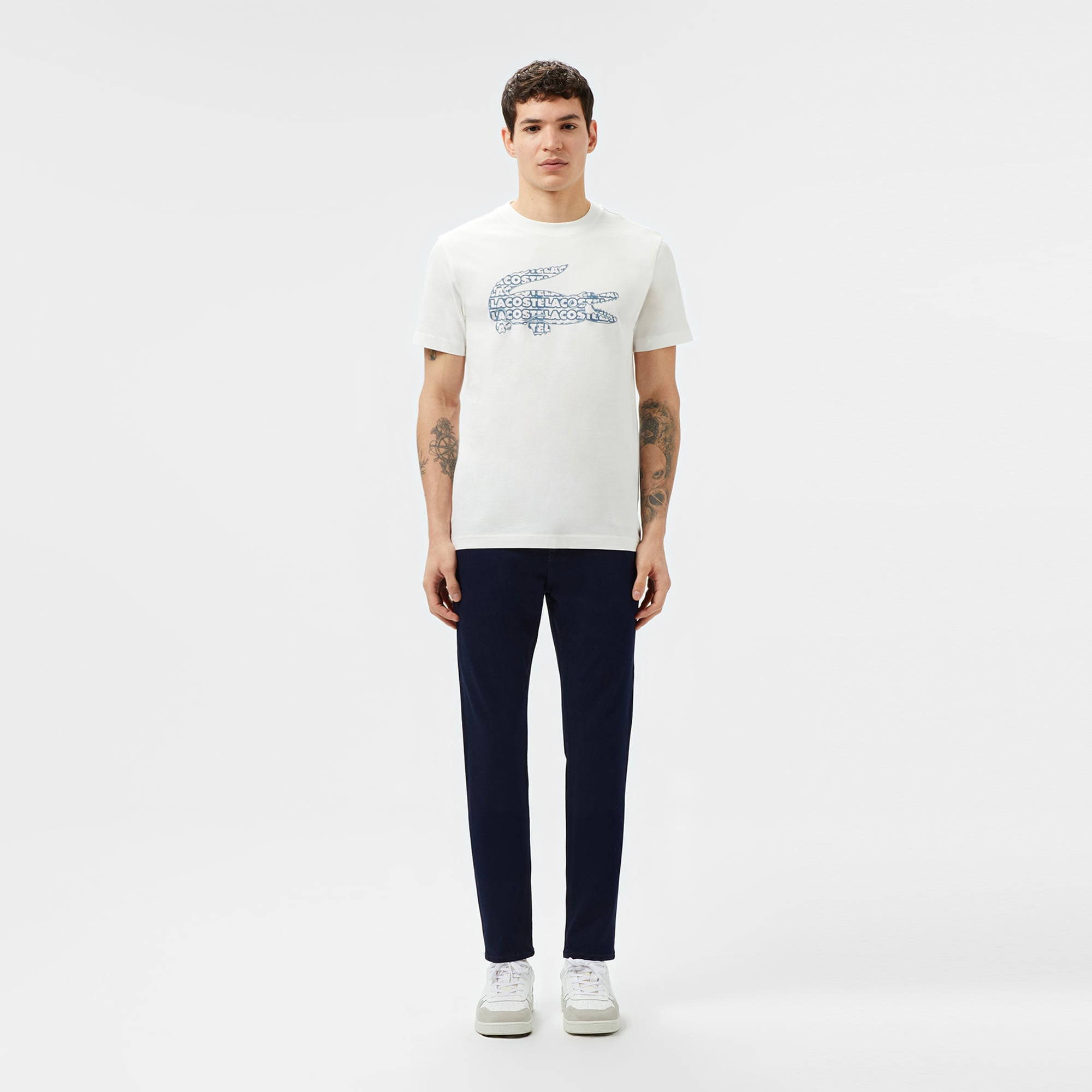 Lacoste Erkek Slim Fit Lacivert Jean Pantolon